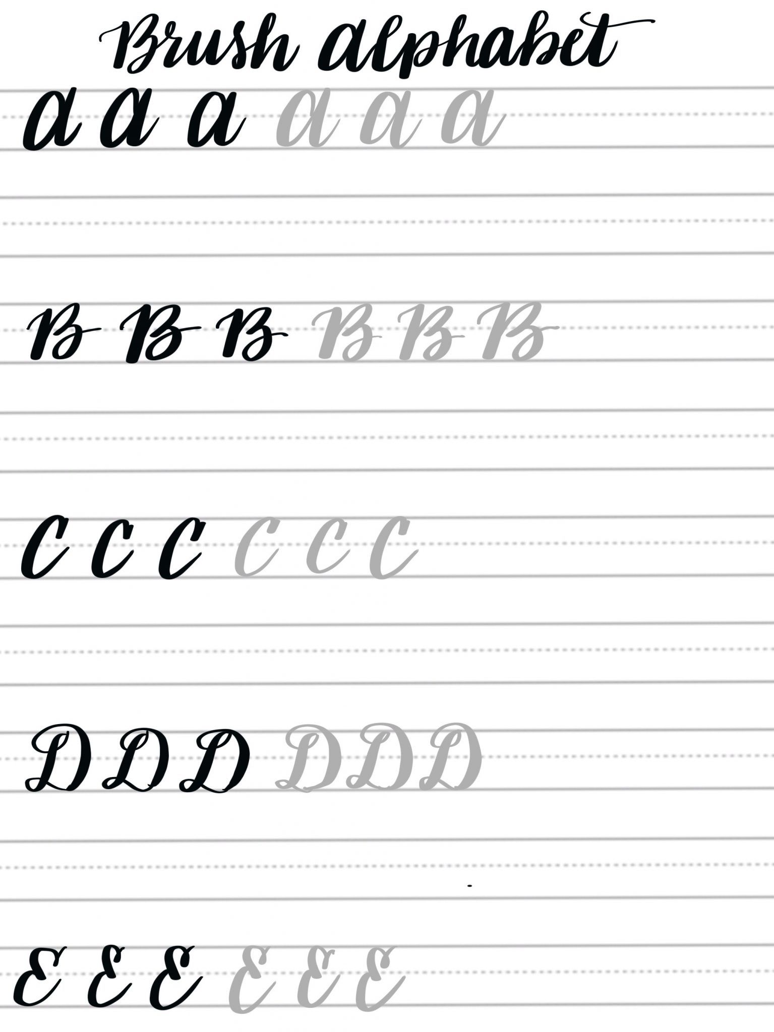 Featured image of post View 8 Brush Lettering Alphabet Beginner Calligraphy Practice Sheets Pdf