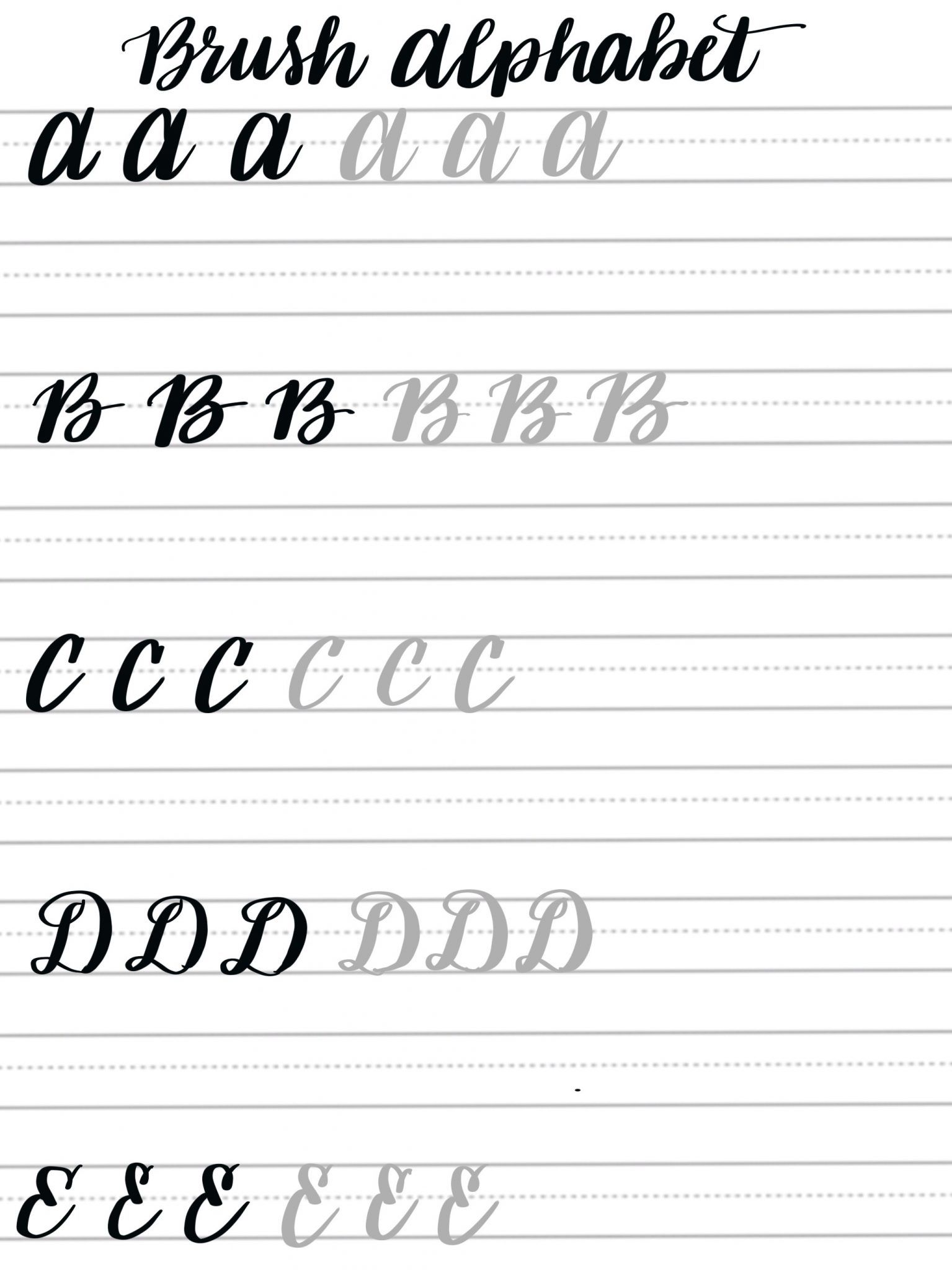 Featured image of post The Best 6 Brush Lettering Alphabet Practice Sheets