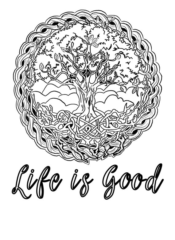 pix Celtic Tree Of Life Coloring Pages For Adults adult coloring page tree of life celtic design etsy