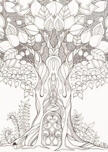 pix Realistic Tree Of Life Coloring Pages For Adults trees coloring books adultcoloringbookz