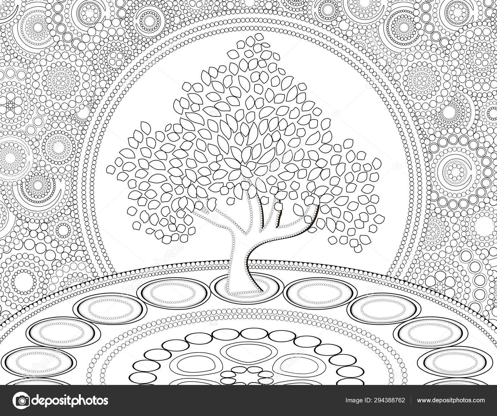 pic Unique Tree Of Life Coloring Pages For Adults circle tree life coloring page stock photo image by c smk0473 294388762